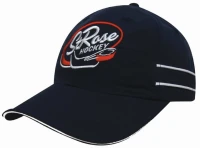 Black Microfibre Branded Sports Cap with Piping and Sandwich | Black/White